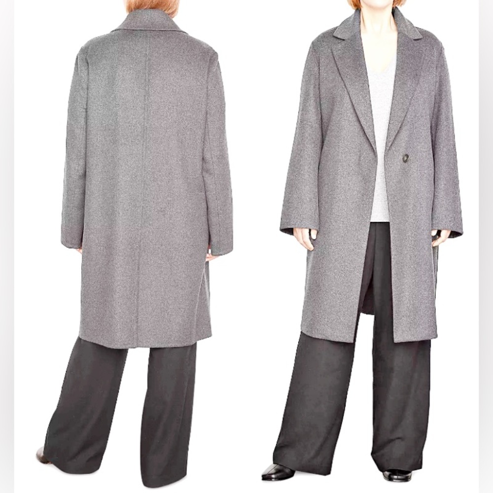 VINCE Wool Blend Longline Coat Grey Sz XXL Classic Fit